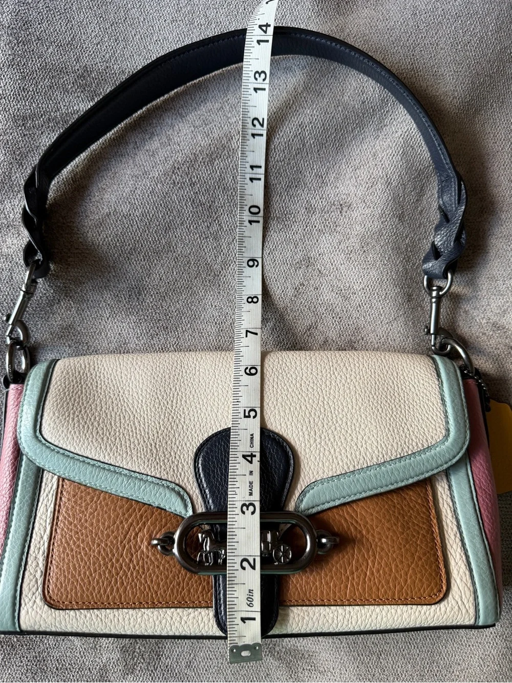 COACH Jade Shoulder Bag in Colorblock Pebble Leather 2730
